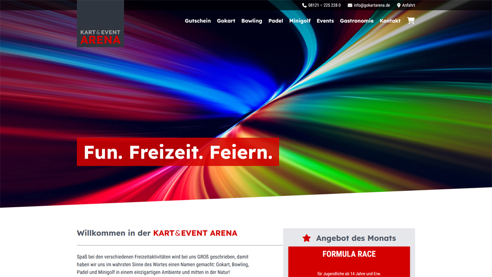Web-Relaunch für die Kart & Event Arena