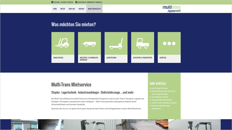 Multi-Trans Mietservice - Homepage